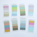 Colourful planner stickers in dot and ring shapes